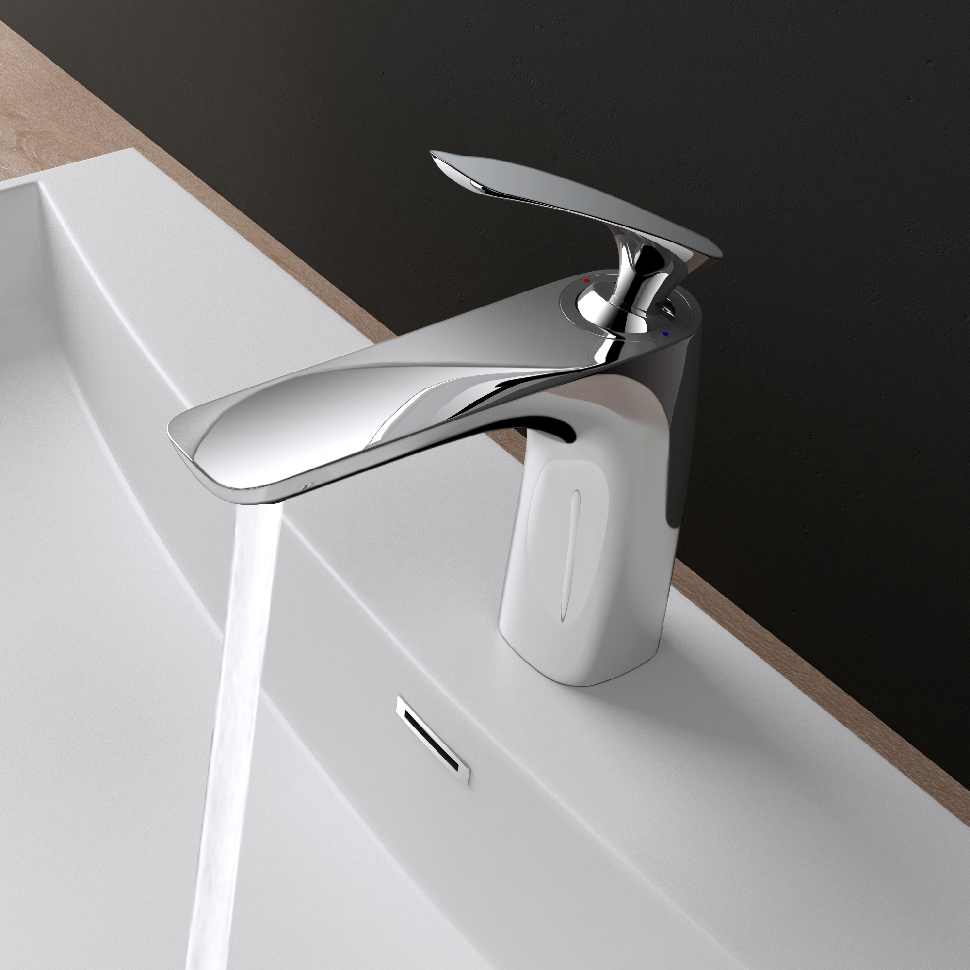 Bad Armatur Matt schwarz Einhebelmischer Wasserhahn Messing verchromt