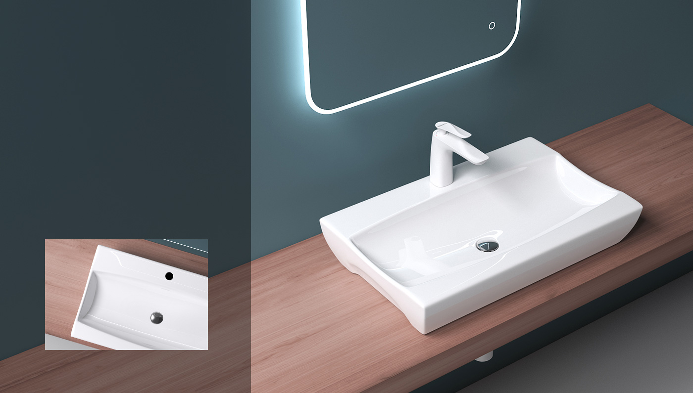 Keramik Waschbecken Waschschale Wandmontage weiß Waschtisch