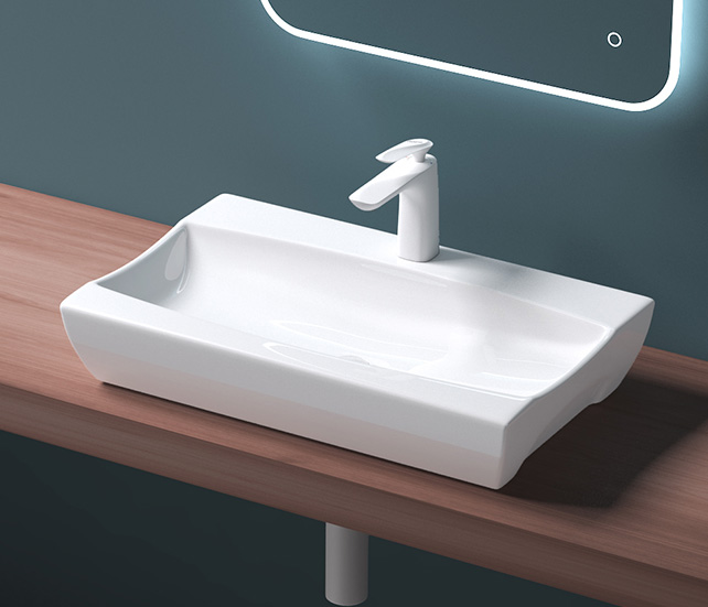 Keramik Waschbecken Waschschale Wandmontage weiß Waschtisch