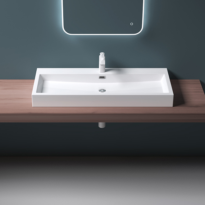 Design Gussmarmor Waschbecken Waschtisch Mineralguss Aufsatzbecken