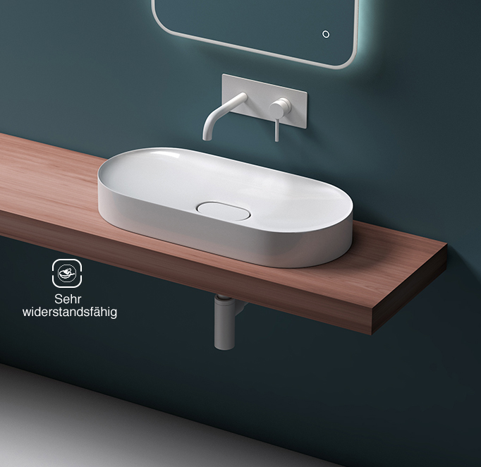 Aufsatzwaschbecken Hängewaschbecken Waschtisch Gussmarmor Mineralguss