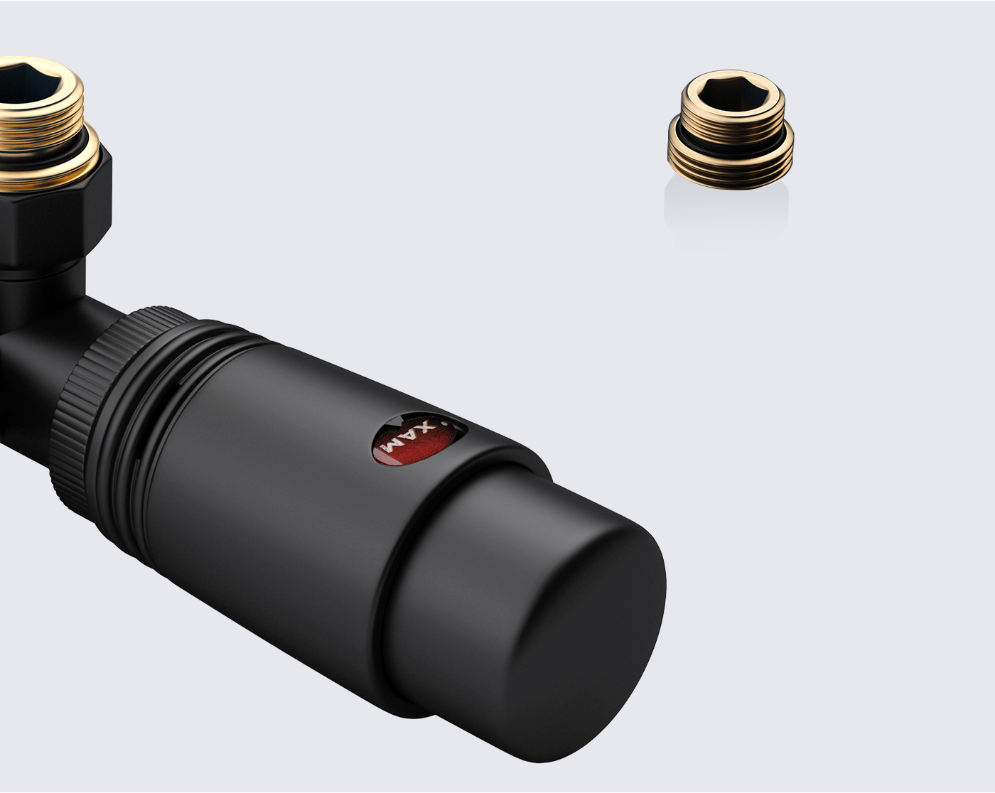 Thermostat Ventil Anschluss Schwarz Badheizkörper Heizkörper